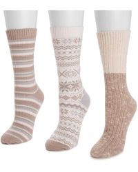 Muk Luks - 3 Pack Boot Socks - Lyst