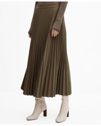 Mango - Pleated Long Skirt - Lyst
