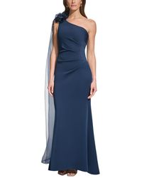 Eliza J - Rosette-trim Draped One-shoulder Gown - Lyst