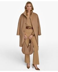 Donna Karan - Stand-collar Single-breasted Coat - Lyst