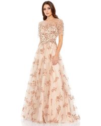 Mac Duggal - Embellished Illusion Neck And Sleeves A Line Gown - Lyst