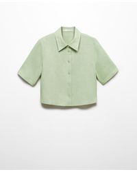 Mango - Linen-blend Short-sleeve Shirt - Lyst