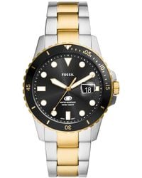Fossil - Blue Dive Three-hand Date Stainless Steel Watch 42mm - Lyst