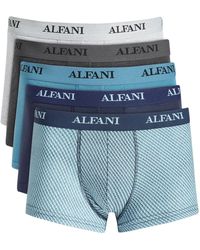 Alfani 5-pk. Solid & Stripe Trunks, Created For Macy's - Blue