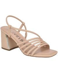 Calvin Klein - Holand Strappy Block Heel Dress Sandals - Lyst