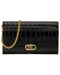 Ralph Lauren - Adair Croc-embossed Leather Small Crossbody - Lyst