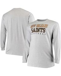 Fanatics - Big And Tall Heathered Gray New Orleans Saints Practice Long Sleeve T-shirt - Lyst