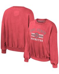 Colosseum Athletics - Distressed Ohio State Buckeyes Audrey Washed Pullover Sweatshirt - Lyst