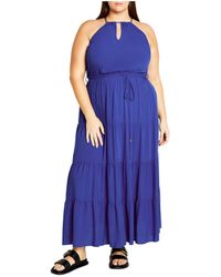 City Chic - Plus Size Stacey Halter Neck Maxi Dress - Lyst