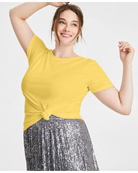 On 34th - Plus Size Ribbed T-shirt - Lyst
