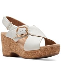 Clarks - Giselle Dove Wedge Sandals - Lyst