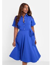 Rebdolls - Plus Size Collared Skater Midi Dress - Lyst