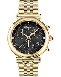 Ferragamo - Swiss Chronograph Ora Ion Plated Stainless Steel Bracelet Watch 40mm - Lyst