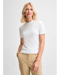 Isaac Mizrahi New York - Mock Neck Short Sleeve Sweater Top - Lyst