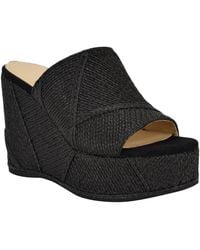 Guess - Evenz Woven Platform Wedge Sandals - Lyst