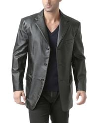 BGSD - Men Liam Three-button Leather Blazer - Lyst