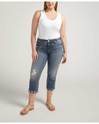 Silver Jeans Co. - Plus Size Suki Mid Rise Curvy Fit Capri Jean - Lyst