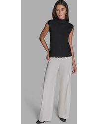 BCBGMAXAZRIA - Sleeveless Mock Neck Knit Top - Lyst