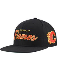 Mitchell & Ness - Mitchell Ness Calgary Flames Core Team Script 2.0 Snapback Hat - Lyst