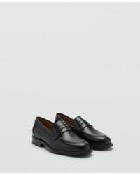 Mango - Leather Penny Loafers - Lyst