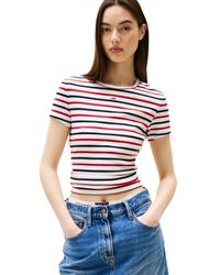 Tommy Hilfiger - Slim Essential Ribbed Badge T-shirt - Lyst