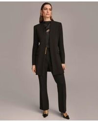 Donna Karan - Donna Karan Collarless Topper Jacket Straight Leg Pant - Lyst