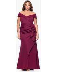 Xscape - Plus Size Off-the-shoulder Scuba Crepe Gown - Lyst