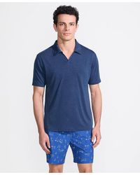 Lands' End - Sunshade Upf 50 Short Sleeve Johnny Collar Polo Rash Guard Shirt - Lyst