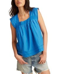 Lucky Brand - Cotton Lace-trim Tank Top - Lyst