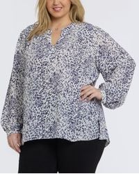 NYDJ - Plus Size Trinity Split Neck Top - Lyst