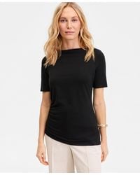INC International Concepts - Luxe-layering Jersey Boat-neck Short-sleeve Top - Lyst