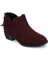 Journee Collection - Livvy Side Split Ankle Booties - Lyst