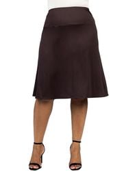 24seven Comfort Apparel - Plus Size A Line Elastic Waist Skirt - Lyst