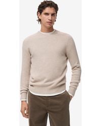 Mango - Knitted Wool Blend Sweater - Lyst