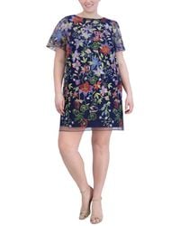 Jessica Howard - Plus Size Printed Boat-neck Shift Dress - Lyst