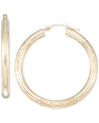 Macy's - Diamond Cut Hoop Earrings - Lyst