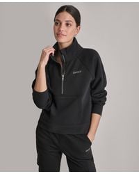 DKNY - Sport Studded-logo Half-zip Sweatshirt - Lyst