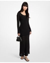 Michael Kors - Pointelle Scoop Neck Sweater Maxi Dress - Lyst