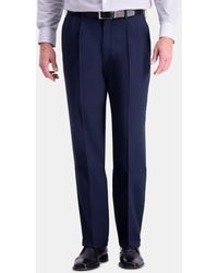 Haggar - Premium Comfort Stretch Classic-fit Solid Pleated Dress Pants - Lyst