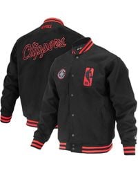 FISLL - And La Clippers Logo Man Shadow Collection Full-snap Varsity Jacket - Lyst