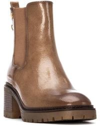 Xti - Patent Leather Heeled Chelsea Booties - Lyst