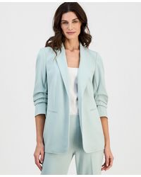 Anne Klein - Stretch Crepe Scrunch-sleeve Open-front Blazer - Lyst