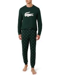 Lacoste - 2-piece Jersey Crewneck Top And Pants Pajama Set - Lyst