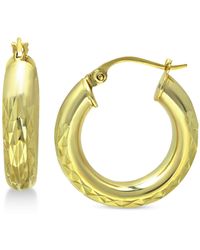 Giani Bernini - Small Textured Hoop Earrings In 18k Gold-plated Sterling Silver, 1" Created For Macy's - Lyst