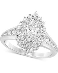 Macy's - Diamond Marquise Halo Engagement Ring (1-1/3 Ct. T.w. - Lyst