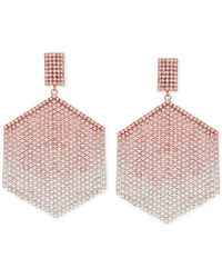 Guess - Mixed Stone Hexagon Chandelier Earrings - Lyst
