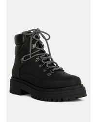LONDON RAG - Goliath Lace Up Chunky Biker Boots - Lyst
