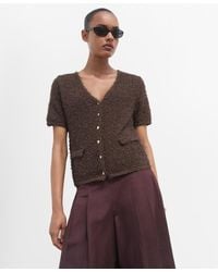 Mango - Short-sleeved Boucle Cardigan - Lyst