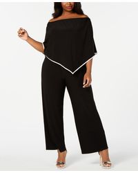Msk - Plus Size Off-the-shoulder Poncho Jumpsuit - Lyst