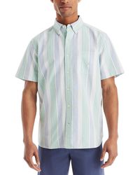Nautica - Relaxed Fit Short-sleeve Striped Button-down Authentic Oxford Shirt - Lyst